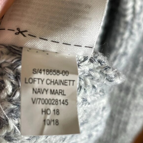 Gap Lofty Chainett Navy Marl Knitted Pullover Winter Sweater - Picture 6 of 7